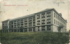 Platteville Wisconsin~Porte Cochere on Side of New Normal School~1907 Postcard picture