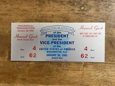January 1961 kennedy inauguration Full Ticket President JFK Honored Guest picture