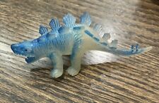 Vintage 1980s Dinosaur Chinasaur Stegosaurus Translucent Blue Rubber Toy Figure picture
