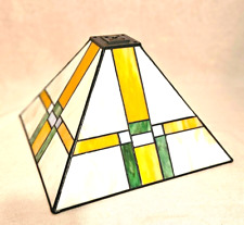 MCM Tiffany Style Misson Art & Craft Leaded Stained Glass Table Lamp Shade~~12” picture