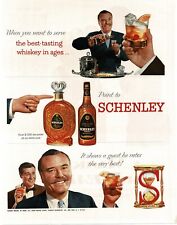 1954 Point To SCHENLEY Reserve Whiskey Best Tasting Hourglass Vintage Print Ad picture