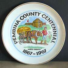 Fort Pembina County Centennial ND 1875-1975 Plate Historical Oxcart FREE SH picture