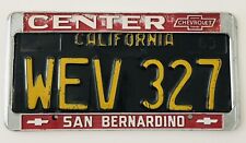 1963 California License Plate & Chevrolet CENTER Frame 327 Chevy (Broken Frame) picture