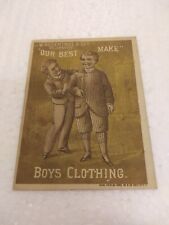 Antique J.W. Rosenthal & CO Celebrated Our Best Make Boys Clothing Trade Card picture