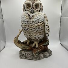 Vtg Enesco Ceramic Porcelain Owl. Hoot Barn Statue Figurine Imports Mexico 9