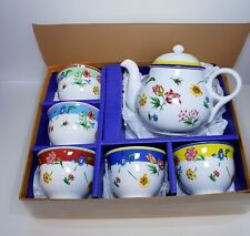 Kenzo Maison By Aito Japan Porcelain Floral Teapot Set With 5 Cups. picture