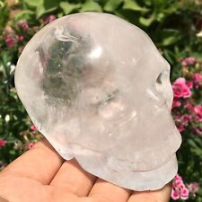 560g Top Natural Clear crystal  Skull Quartz Crystal Carved Skull Reiki Healing picture
