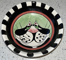 Linda Swak Clancy Cat Ceramic Bowl/Dish 6” Round Blue Sky 2009 picture