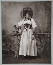 SWITZERLAND SWISS PEASANT LADY BERNOISE COSTUME ANTIQUE 19TH CENTURY PHOTO picture