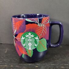 Starbucks 2020 Holiday Limited Edition Navy Blue Poinsettia Christmas Mug Cup picture