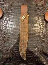 Custom Randall Knife Sheath Brown Sueded Croc Thorpe or Confederate Bowie picture