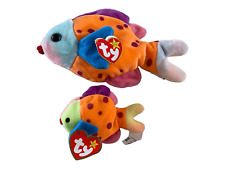 Set of 2 The Fish 1999 2000 Teenie Beanie Ty Beanie Baby Plush Collectible picture