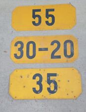 (3) Vintage Railroad Train Speed Limit Metal Signs. 15x36 picture