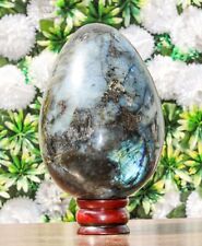 Huge 180MM Natural Flashy Green Labradorite Stone Chakra Metaphysical Egg picture