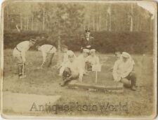 Russian soldiers digging grave cemetery antique photo WWI picture