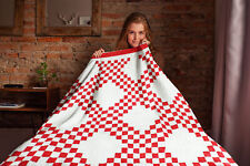 Red & White Triple Irish Chain - Best Seller FINISHED QUILT picture