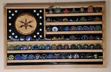 US ARMY CYBER CORPS CHALLENGE COIN DISPLAY FLAG SOLID HARDWOOD FLG-8 picture