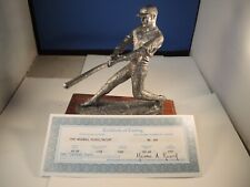 Pewter baseball player on stand with certificate from Michael Ricker picture