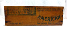 Vintage Wood Kraft American Cheese Box 5lb - 3 5/8 x 3 7/8 x 11 5/8