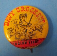 small vintage Davy Crockett Indian Scout pin button pinback 