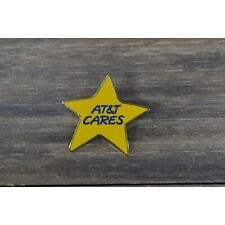Vintage AT&T Cares Pin Gold Tone Telephone Company picture