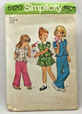 1973 Simplicity Sewing Pattern 6120 Childs Top Skirt Pants Size 3 Vintage 3846 picture
