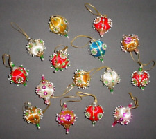 15 Vintage Small Beaded Christmas Ornaments picture