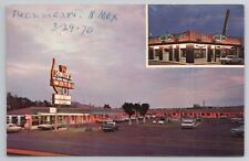 1967 Postcard Golden W Motel Tucumcari NM Route 66 Cars Inset Uncle Joe's picture