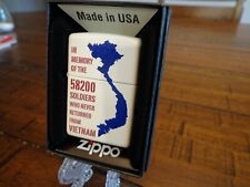 VIETNAM WAR IN MEMORY OF 58200 SOLDIERS WHO NEVER RETURNED ZIPPO LIGHTER MINT picture