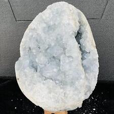 Natural Beautiful Blue Celestite Crystal Geode Cave Mineral Specimen Aura 6.77LB picture