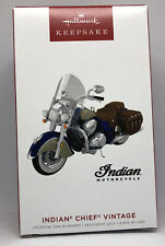 Indian Chief Vintage Motorcycle Metal 2022 Hallmark Keepsake Christmas Ornament picture