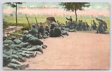 Military~Belgian Troops In Action Round Louvain Belgium~WW1 Era~Vintage Postcard picture