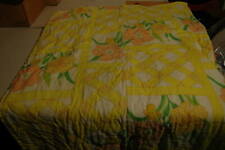 Vintage Kodel Twin Yellow Floral Flowers Bedspread Blanket  picture