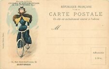 Postcard Saint Briec France C-1900 Bicycle Cycling woman advertising TP24-4713 picture