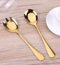 2pcs Stainless Steel Gold Spoon Salad Serving Spoons picture