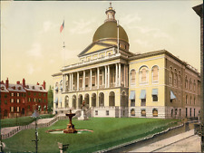 United States, Massachusetts, Boston, State House. Vintage Detroit Photographic Co. picture