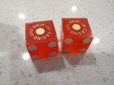 Chip In Casino Pair of Red DICE + FREE Las Vegas Poker Chip picture