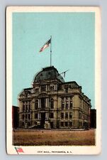 Providence Ri-Rhode Island, Scenic View City Hall, Antique Vintage Postcard picture