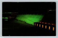 Grand Coulee Dam By Night, Brilliant Green Vintage Washington c1965 PostcardÂ Â  picture