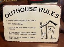 Outhouse Rules Sign Decorative Tabletop Standee 10 1/2