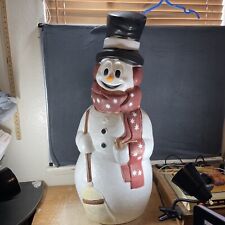 Blow Mold Frosty The Snow Man W/Broom & Pipe Christmas Blow Mold 42