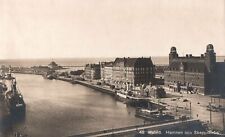 VINTAGE POSTCARD THE PORT AND SHIPS BRIDGE AT MALMO SWEDEN c. 1930 picture