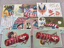 4th of JULY, Memorial Day, Patriotic Greetings Vintage Postcards Lot of 10 picture