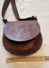 Vintage Hand Tooled Rose Small Leather Shoulder Purse Boho Hippie Western Saddle picture