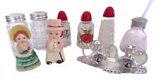 Vintage Lot Of (4) Sets, 2 Singles  Glass, metal, ceramic Salt & Pepper Shakers picture