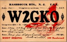 1934, HASBROUCK HTS,NJ RADIO QSL.  POSTCARD KK12 picture