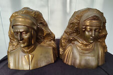 Antique Dante & Beatrice Bookends ~ Jennings Brothers #2434 & 2435 picture