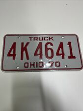 1970 Vintage Original Ohio Truck License Plate.  # 4-K-4641 picture