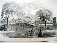 1851 illustr newspaper w View CHARLESTOWN Massachusetts NAVY YARD b4 Civil War picture