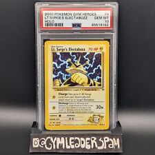 PSA 10 SWIRL Lt. Surge's Electabuzz Holo #6/132 Pokemon Gym Heroes Card picture